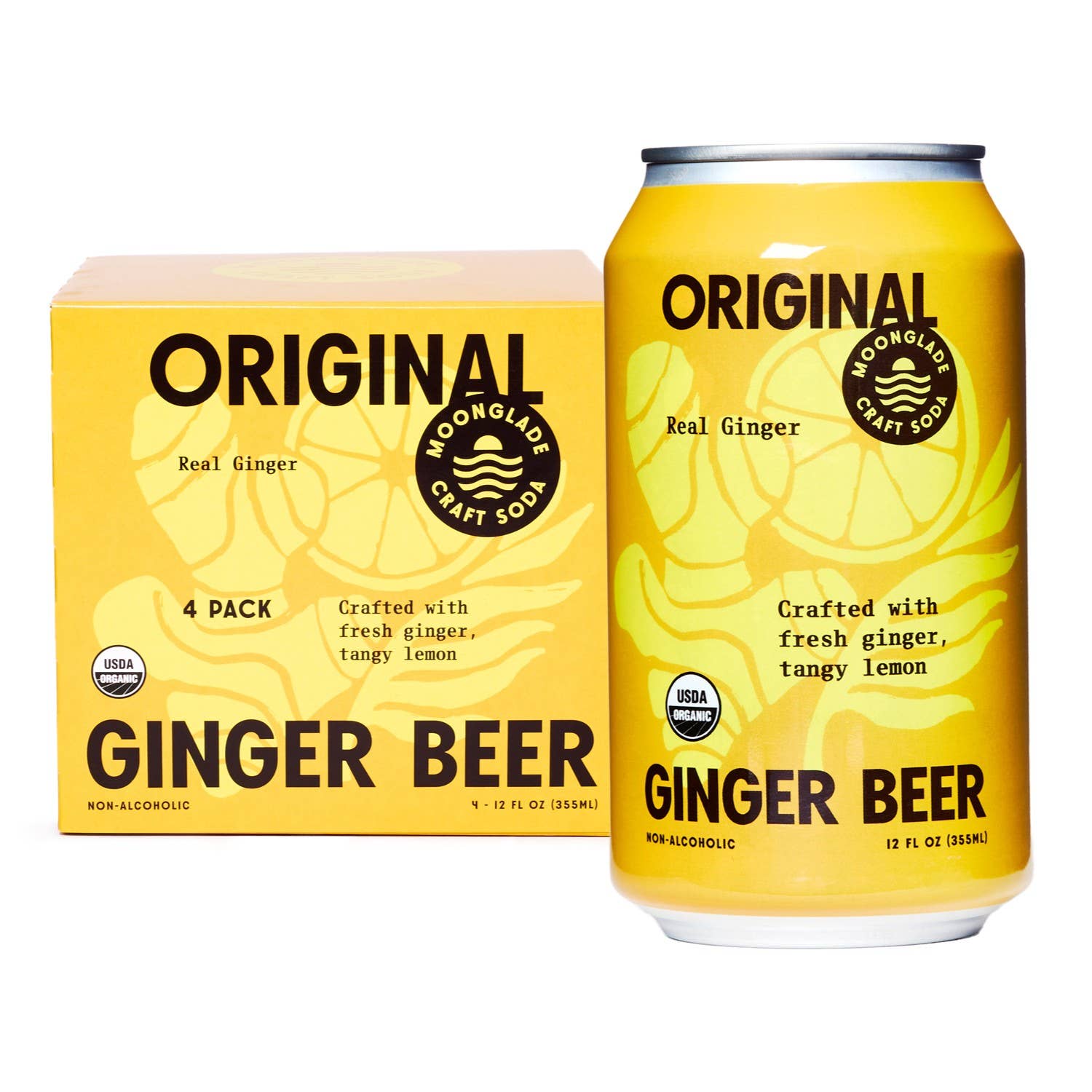 Moonglade Brews - Vente Sodas/boissons gazeuses - San Diego Ginger Beer - Pack de 24 | Canettes de 12 oz3