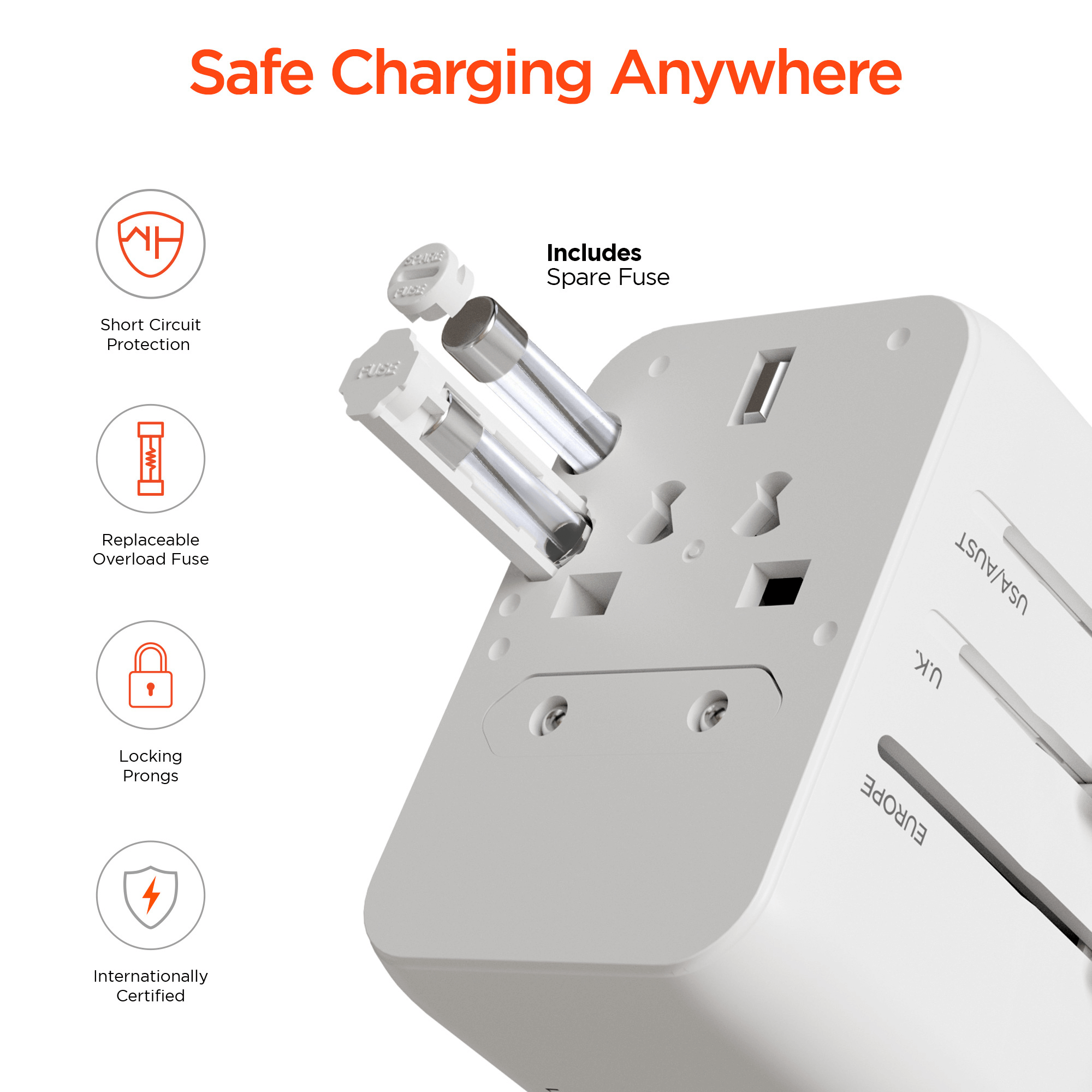 JupiterGear Home – wholesale Strömadapter – HyperGear WorldCharge Universell Reseadapter med USB-C18