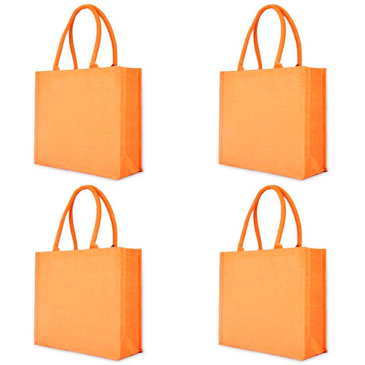 ecojutebags - Wholesale Grocery/shopping bag - Ecojute Juco Tote Bags – 4-Pack Durable 14"x16"x6"30
