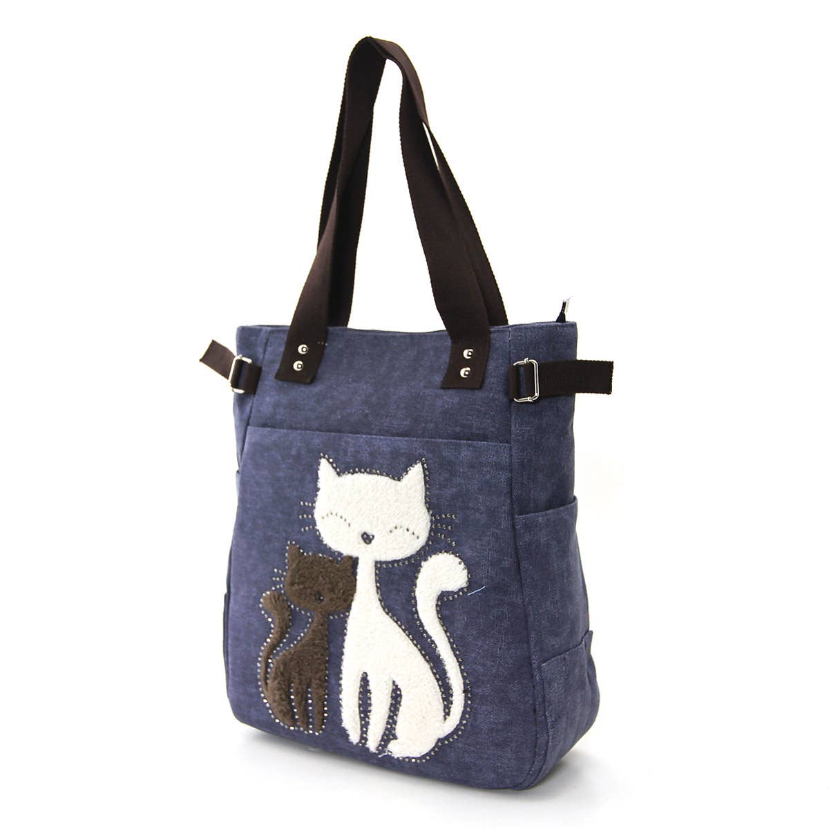 COMECO INC – wholesale Tote bag – Women's – Lovely Cats With Faux Fur And Studs Tote Bag4