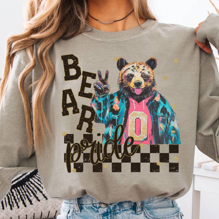 Grunge Bears Mascot Sweatshirt for wholesale by Aluminum Petunias