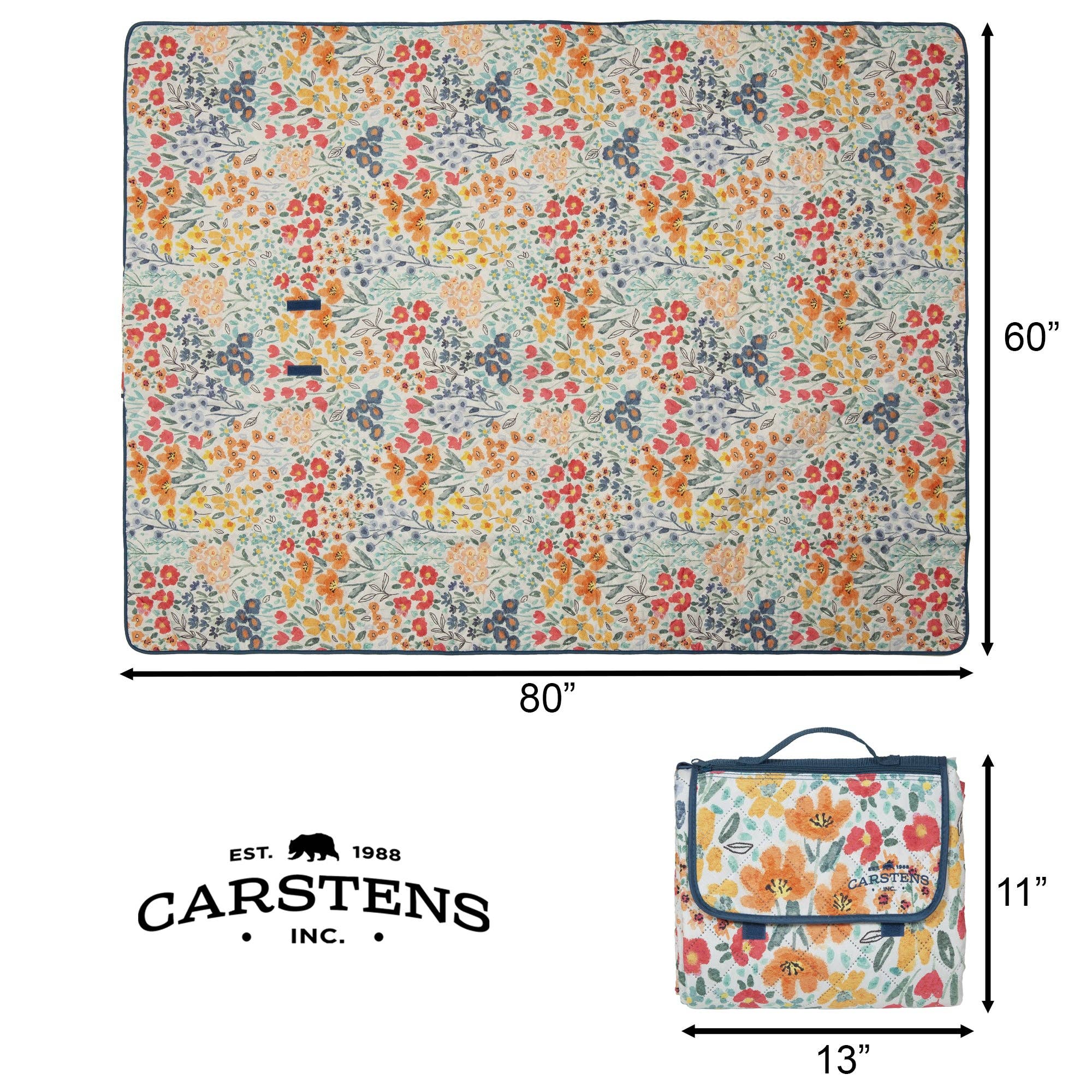Carstens, Inc. - Wholesale Picnic Blanket - May Flowers Printed Picnic Blanket2