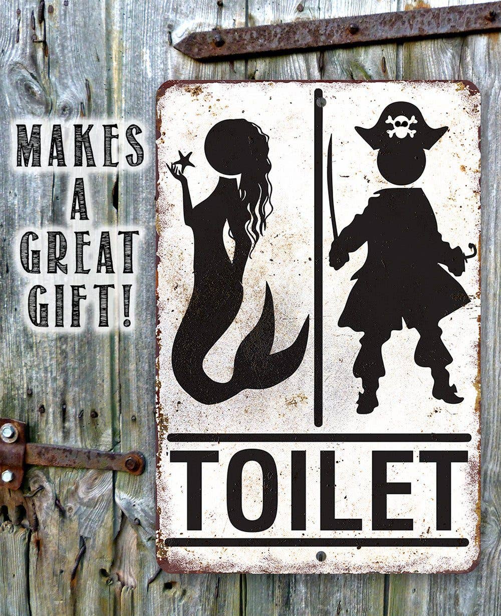 Lone Star Art Metal Signs - Wholesale Bathroom Sign - Pirate Mermaid Toilet - Metal Sign7