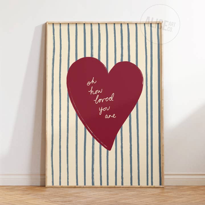 'Oh How Loved You Are - Blue' Print for wholesale by Alice Art Co