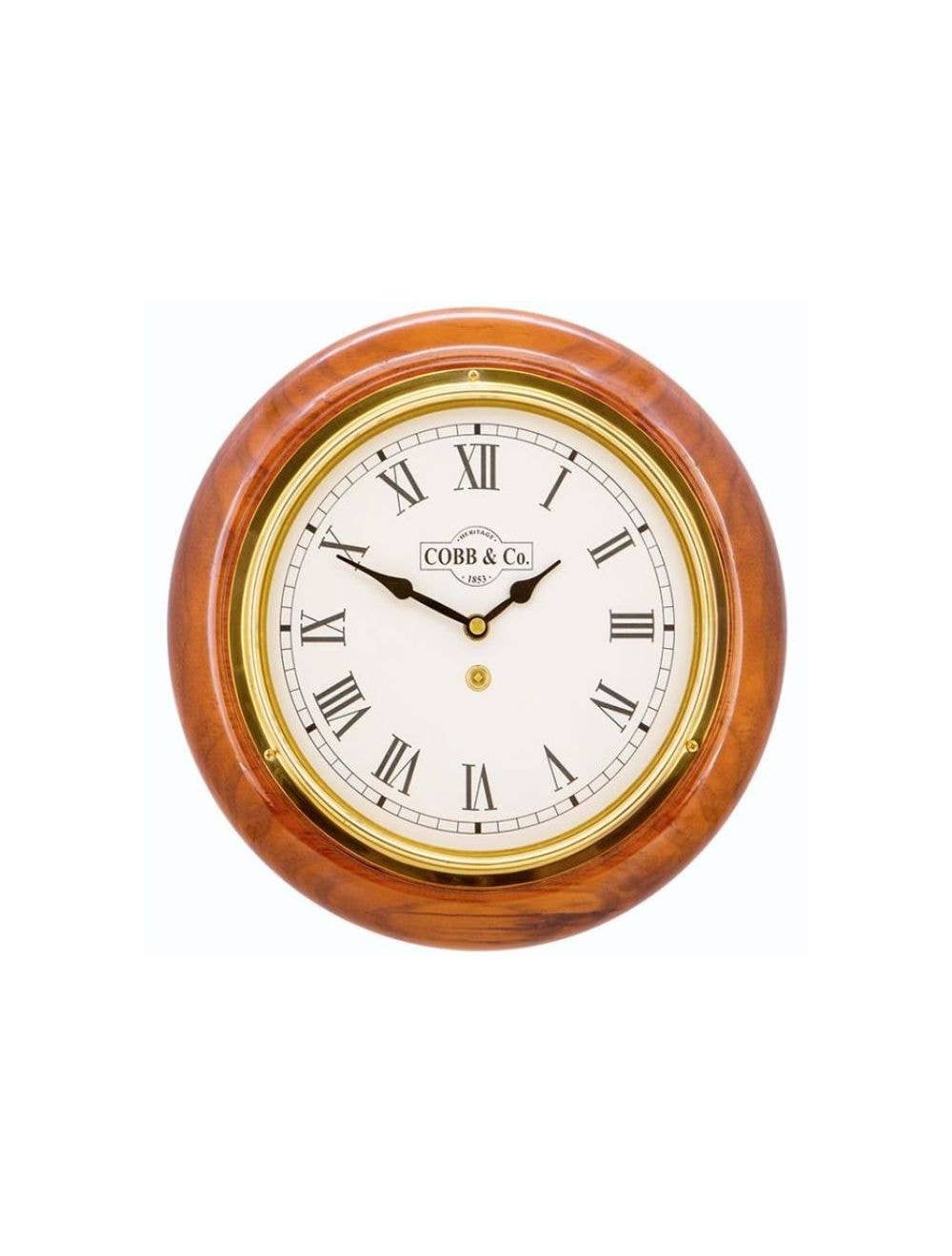 Cobb & Co - Wholesale Desk clock - Small Railway Clock - Gloss Oak Roman