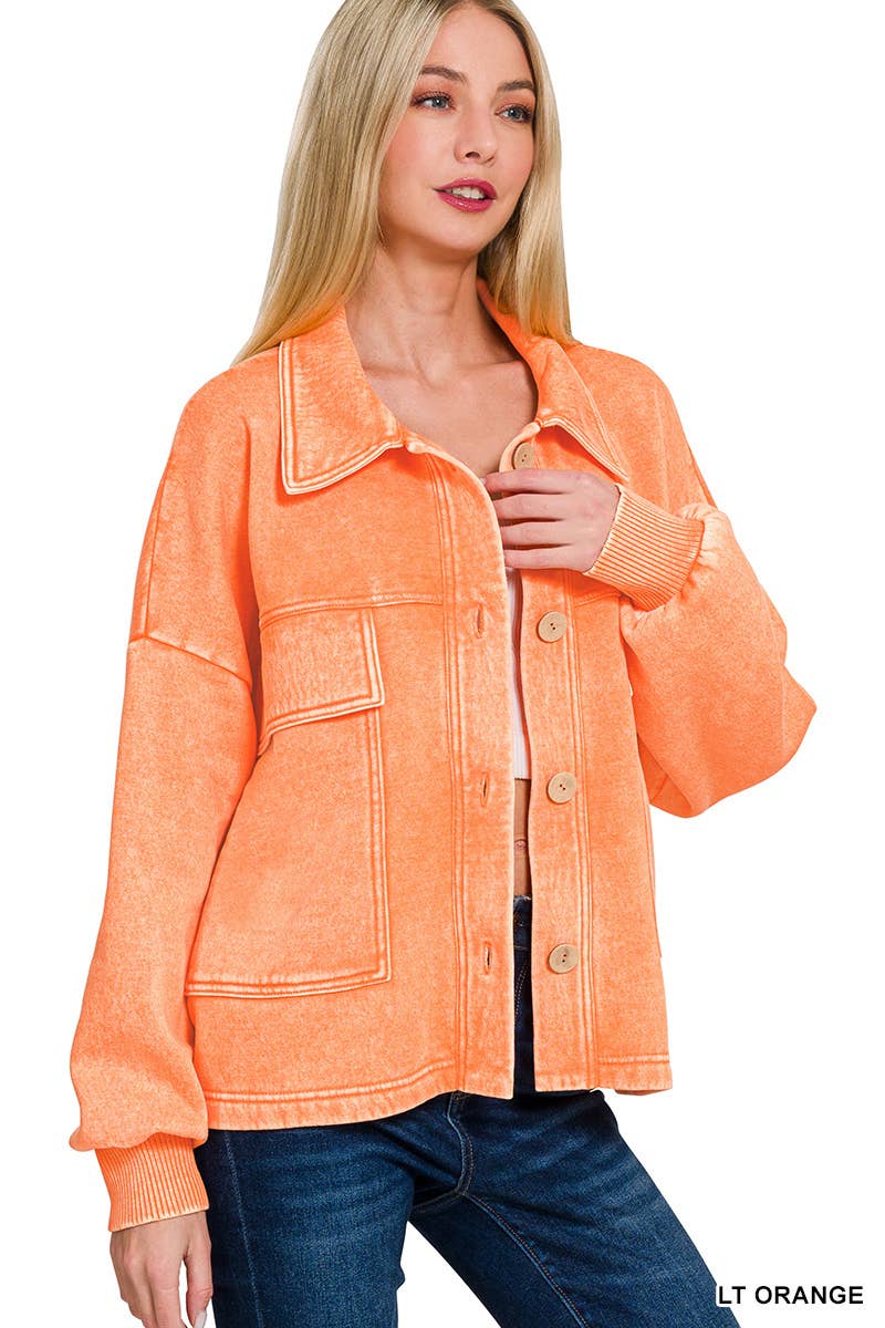 42POPS - Venta al por mayor Sobrecamisa - Mujer - ... CHAQUETA CORTA DE FORRO POLAR LAVADO CON ÁCIDO SI-2533613