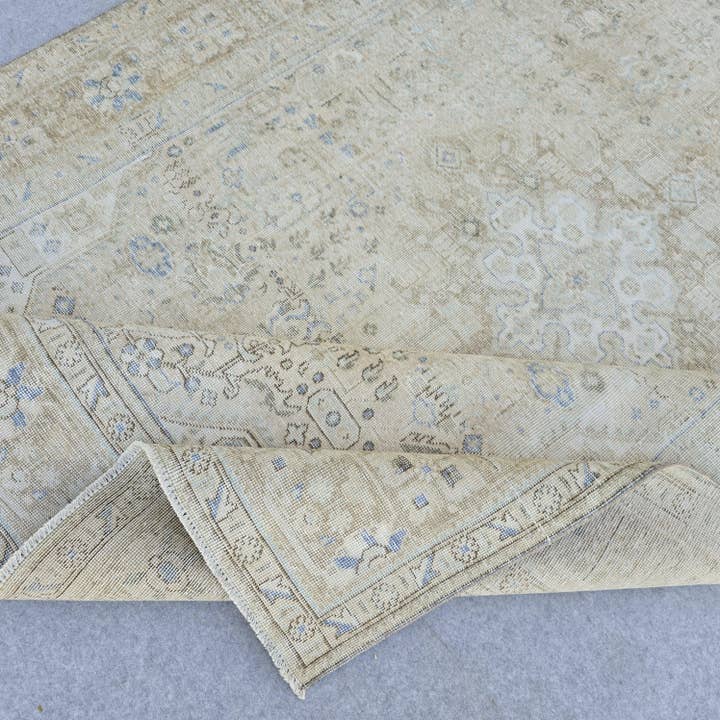 Håndknyttet Oushak Tæppe: 7,8 x 10,7 ft Vintage Tyrkisk Uld Medaljon Tæppe for engroshandel hos MesopotamiaRugs