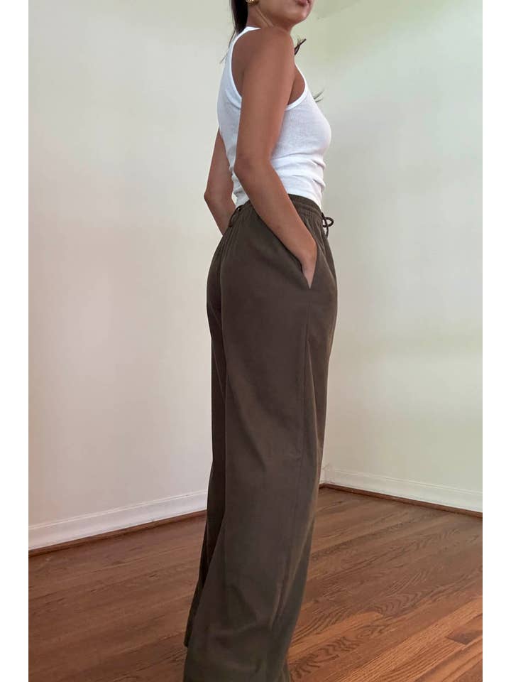 Salty - Wholesale Pants - Women's - CORD DRAWSTRING WIDE PANTS4