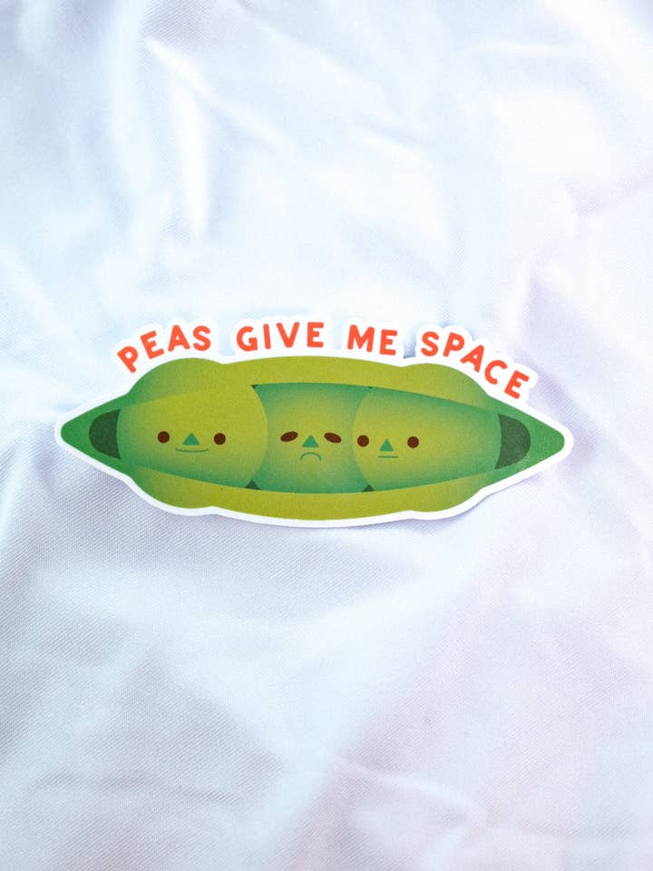 Erbsen Gib Mir Platz Vinyl-Aufkleber für den Großhandel von Hella Sarap