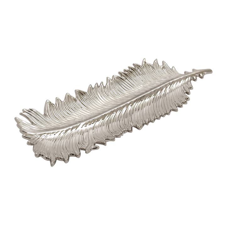 A-57537: CERAMIC SILVER LEAF PLATE 16"W, 1"H for wholesale by Import Corner