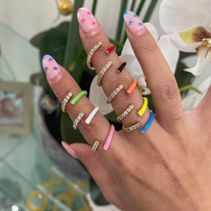 Neonkristallring für den Großhandel von E ACCESORIES JEWERLY