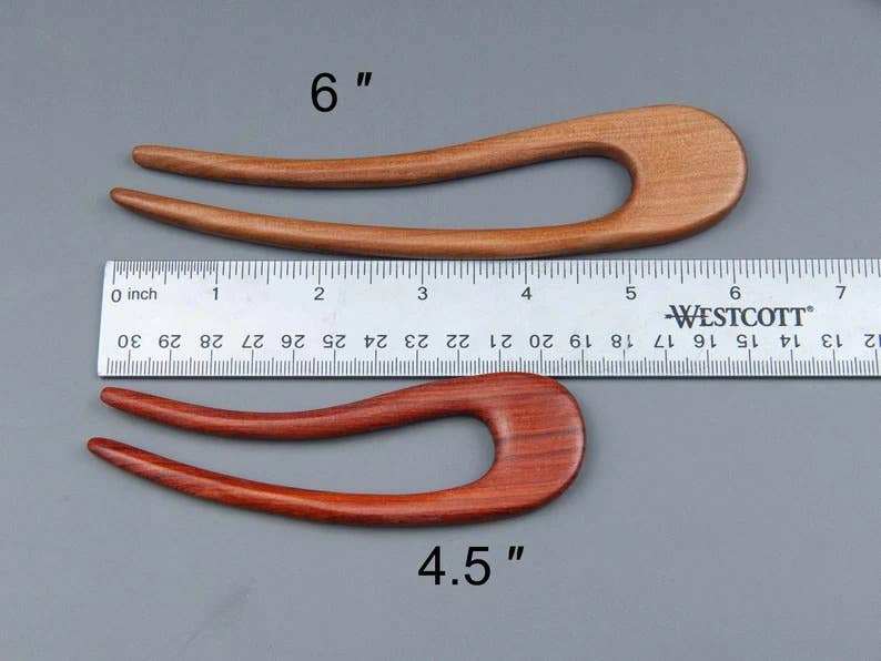 Tourtiwi - Vendita all'ingrosso Fermaglio per capelli - Donna - Forchetta per capelli in legno a due punte a forma di U minimalista2