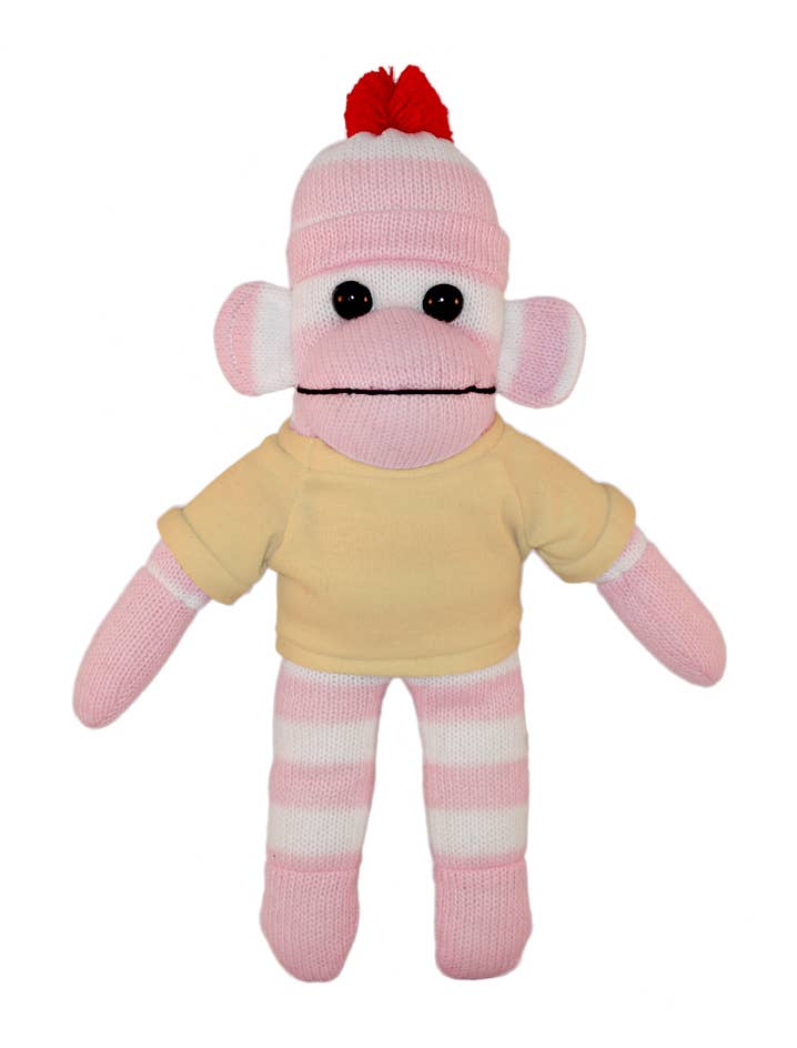 Plushland – Großhandel Kuschel-/Plüschtier – Kind & Baby – Pink Sock Monkey Sitzsack Tier 25,4 cm17