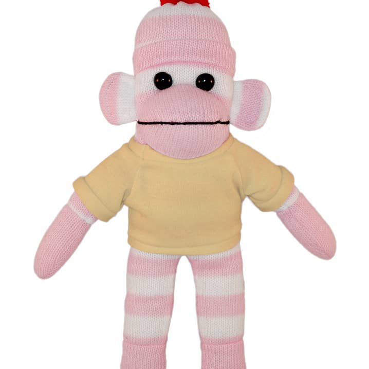 Plushland - Wholesale Stuffed/plush toy – Kids & baby - Pink Sock Monkey Bean Bag animal 10"17