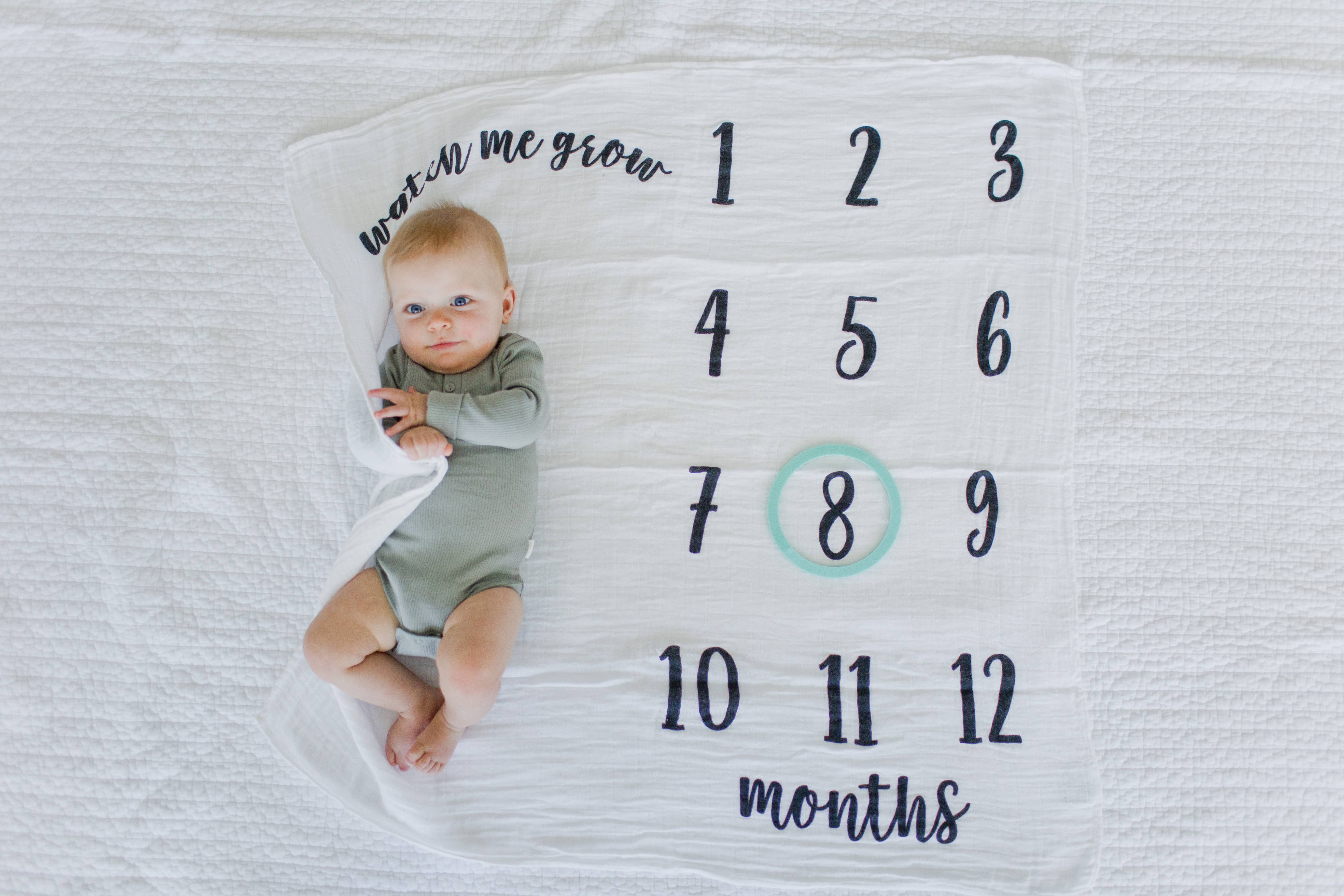 Kate & Milo - Wholesale Milestone Blanket - Kids & Baby - Baby Monthly Milestone Blanket, Photo Prop4