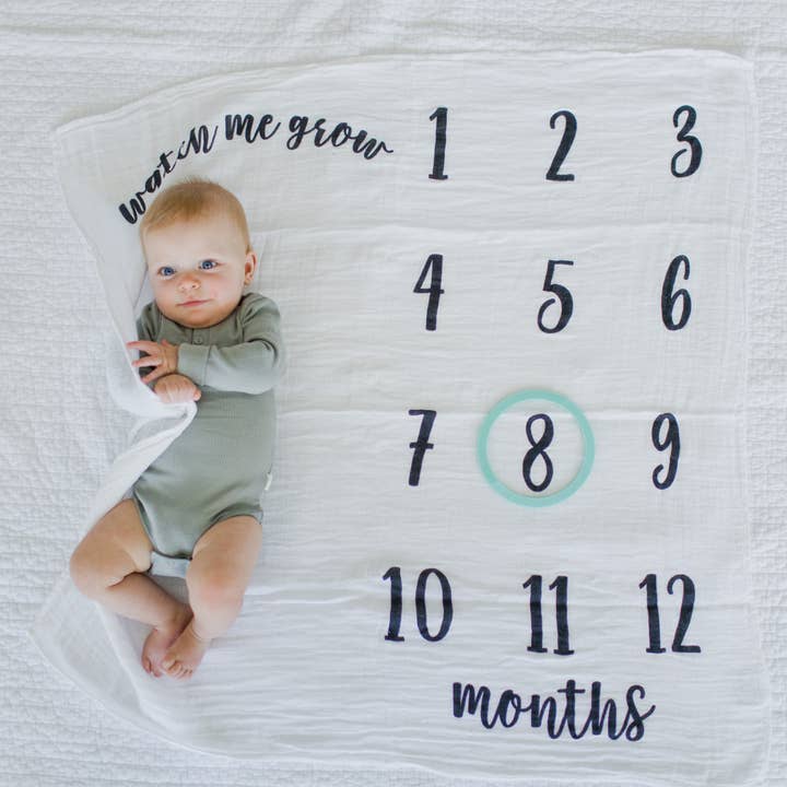 Kate & Milo - Wholesale Milestone Blanket - Kids & Baby - Baby Monthly Milestone Blanket, Photo Prop4