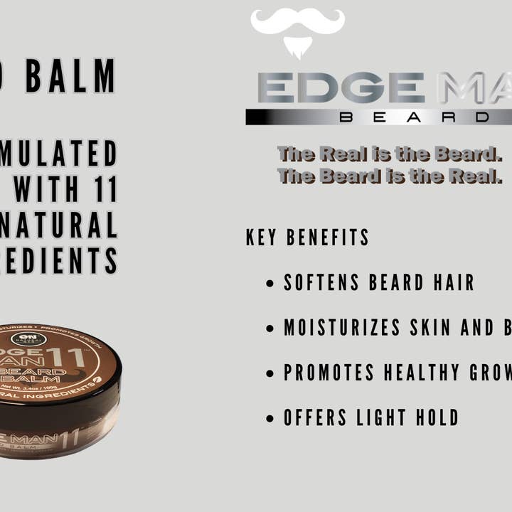 ON Natural USA - Wholesale Beard Styling Product - ON NATURAL - Edge Man 11 - Beard Balm1