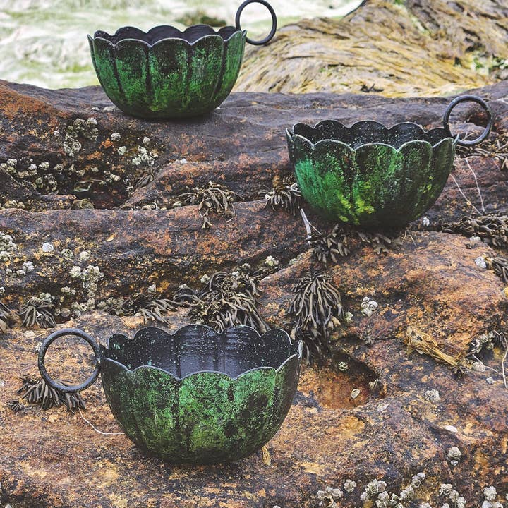 Bohemia Design - Wholesale Candle Holder - Vintage Moss Candle Holder, Scallop