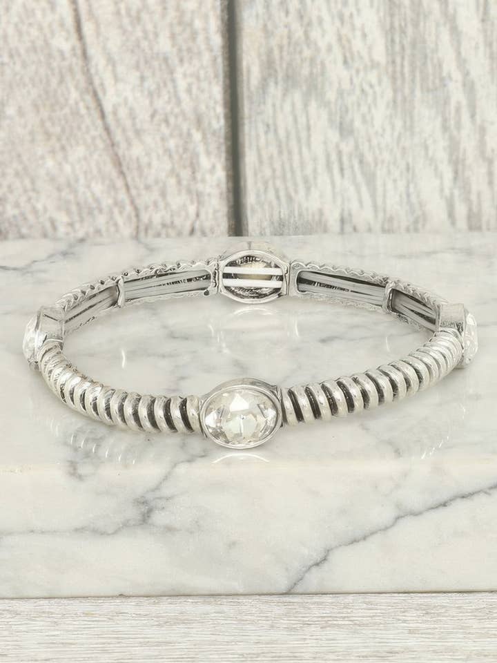 Vestlig juveleret ribbet strækarmbånd for engroshandel hos CC Wholesale Clothing