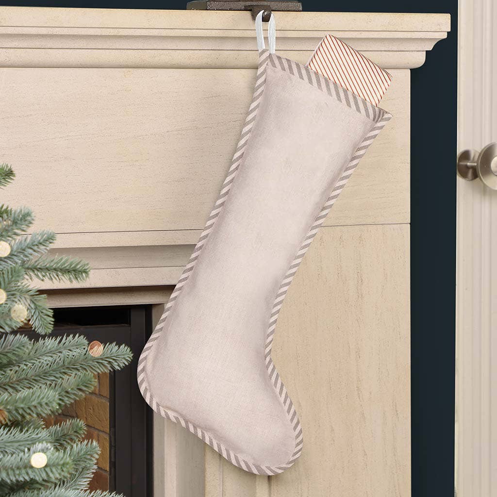 Dibor – wholesale Holiday Stocking – Cotton Grey Christmas Stocking1