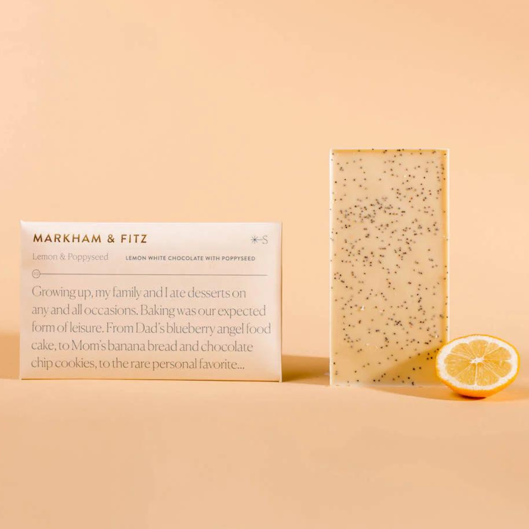 Markham & Fitz Chocolate - Wholesale Chocolate Bar - Lemon & Poppy Seed White Chocolate Bar7