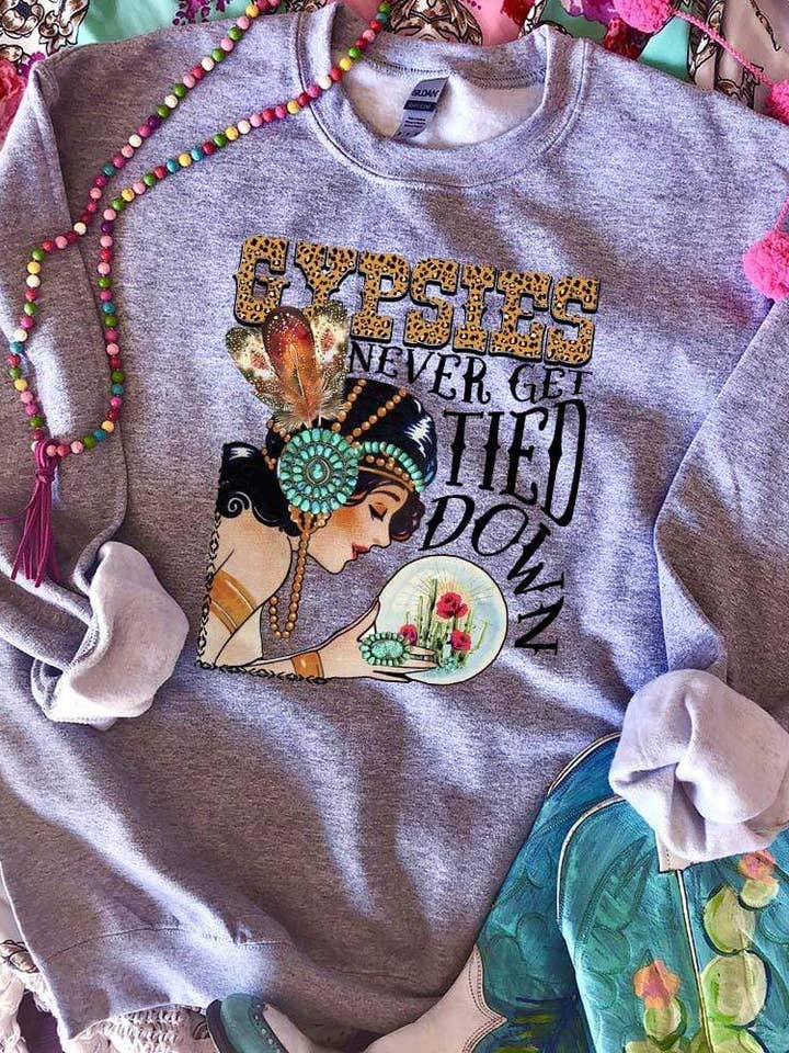 Gli zingari non si fanno mai legare - felpa grigia *U* per la vendita all'ingrosso da parte di THE LATTIMORE CLAIM