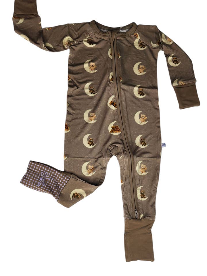 Goodnight Bear Convertible Zip-Up for wholesale by Dragonfly Dreams Bamboo