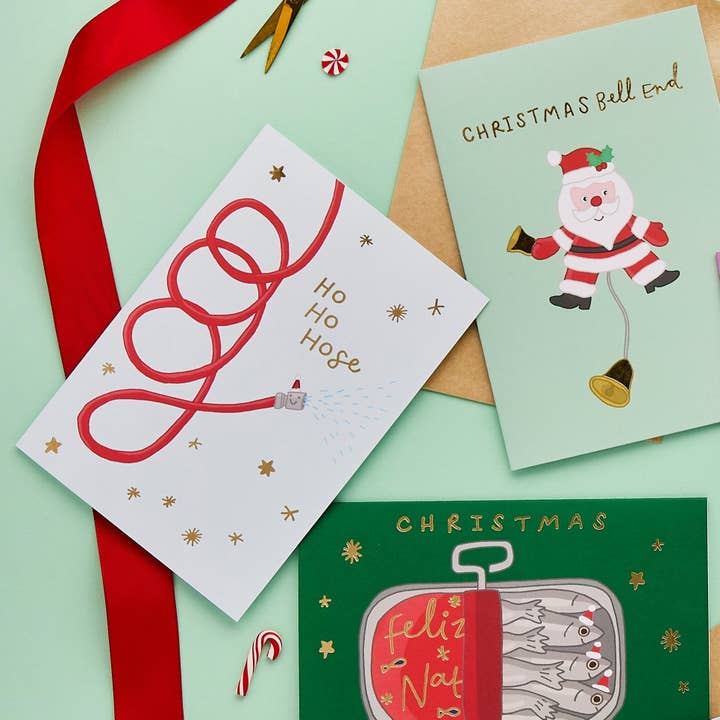 You've Got Pen On Your Face - Vendita all'ingrosso Biglietti di auguri di Natale - Biglietto natalizio eccentrico Ho Ho Hose | Divertente biglietto di Natale2