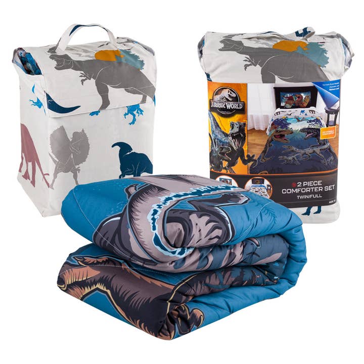 Ensemble de couette Jurassic World - 2 pièces - Taille simple ou double pour la vente par Deluxe Import Trading