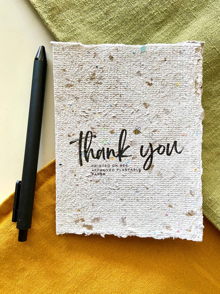 Thank You Plantable Greeting Card on Eco-Friendly Paper for wholesale by Rockywoods Studio