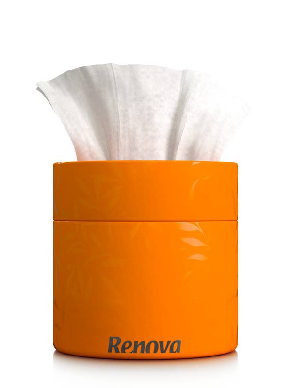 White Facial Tissues Renova Orange Box for wholesale by Renova