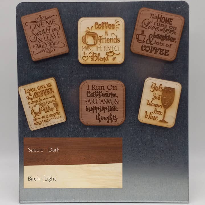 Caffeine - Wine - Friendship Magnet Set for wholesale by Expressions Engraved