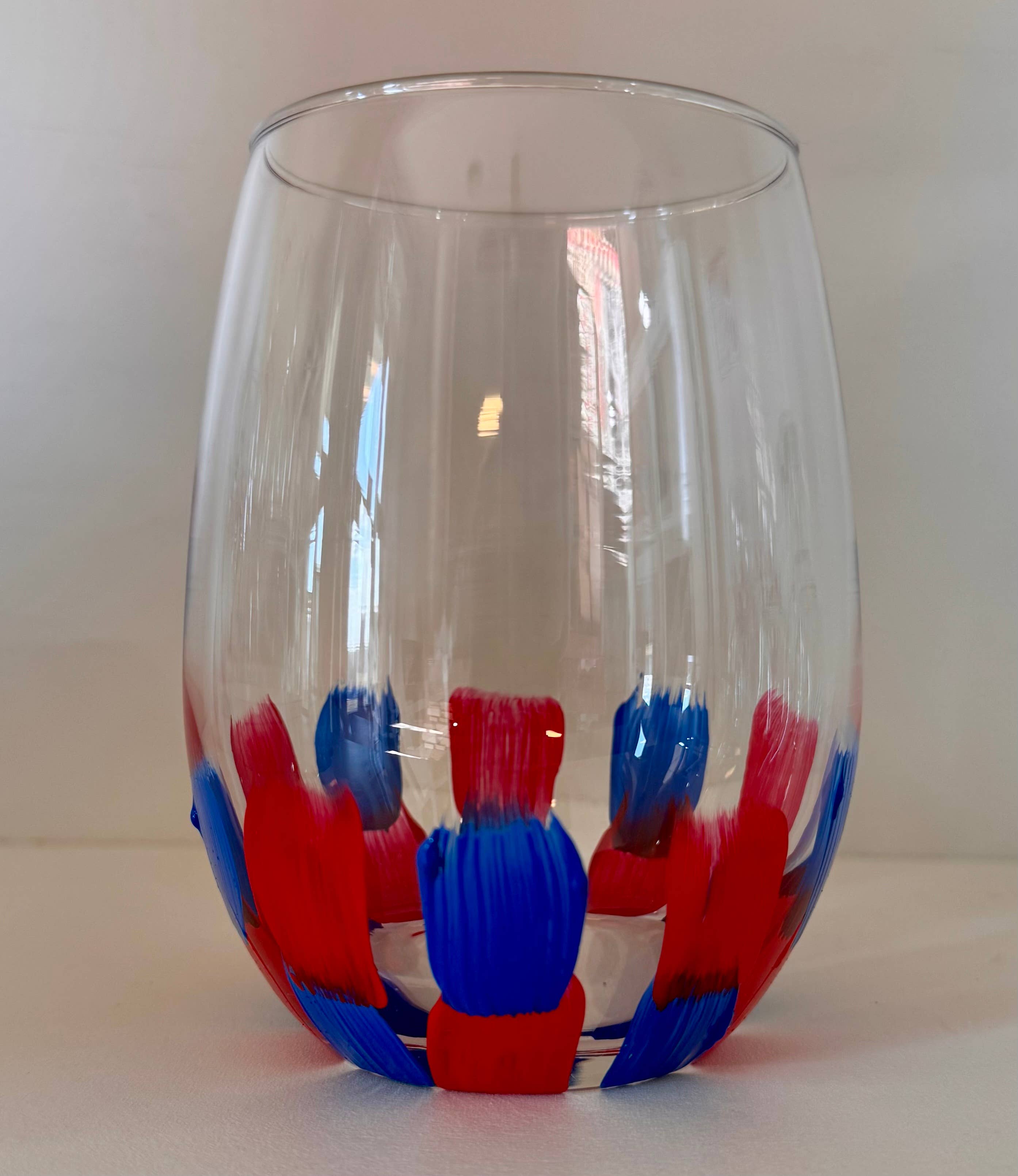 Hand Painted Glass, Co - Wholesale Wine Glass - Two-Tone Color Block Wine Glasses4