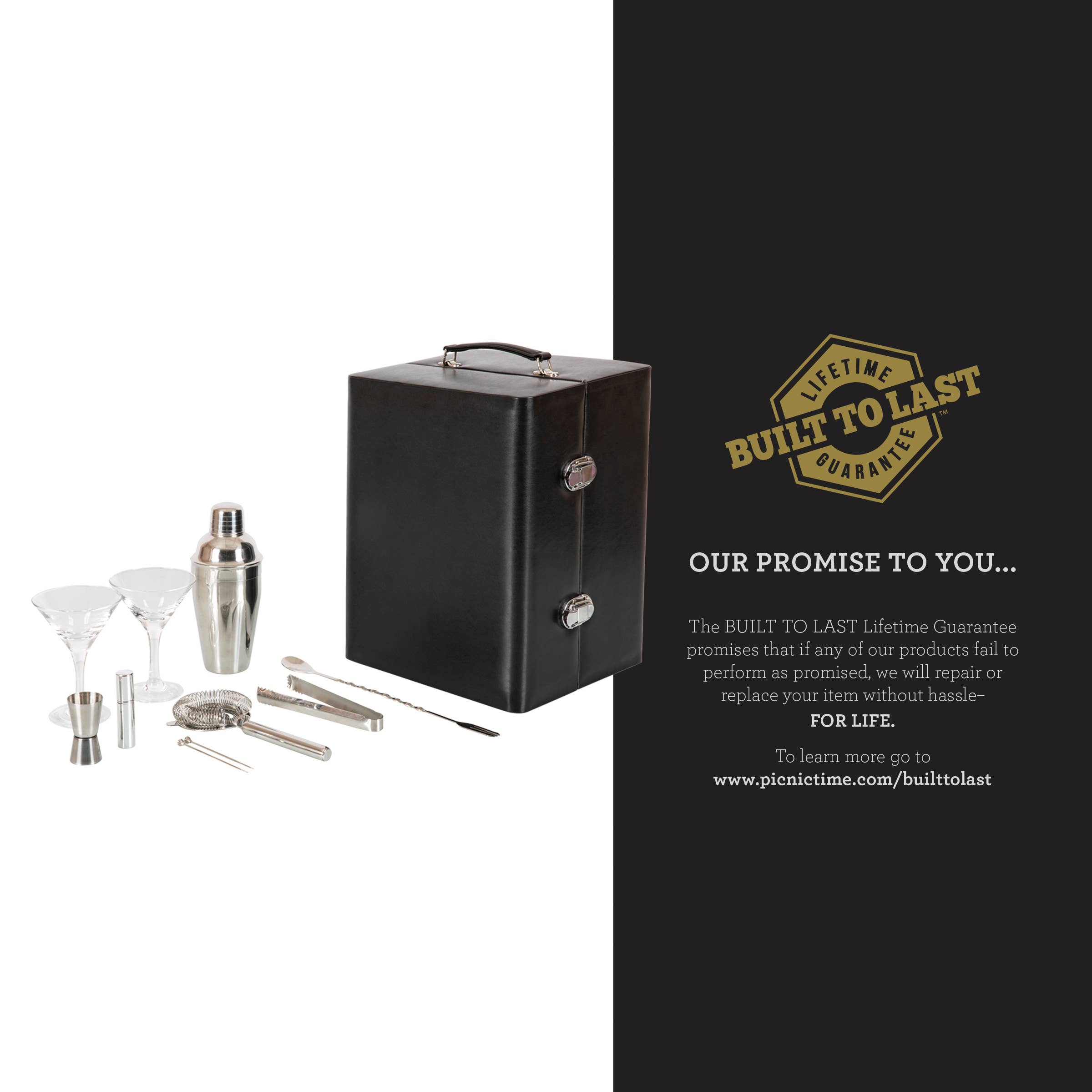 Picnic Time Family of Brands - Wholesale Bar Tool - Manhattan Cocktail Case, (Black)3