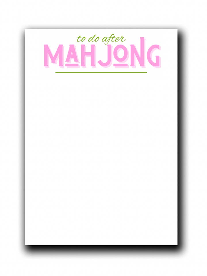 To Do After Mahjong Notepad (Pink) for wholesale by perk