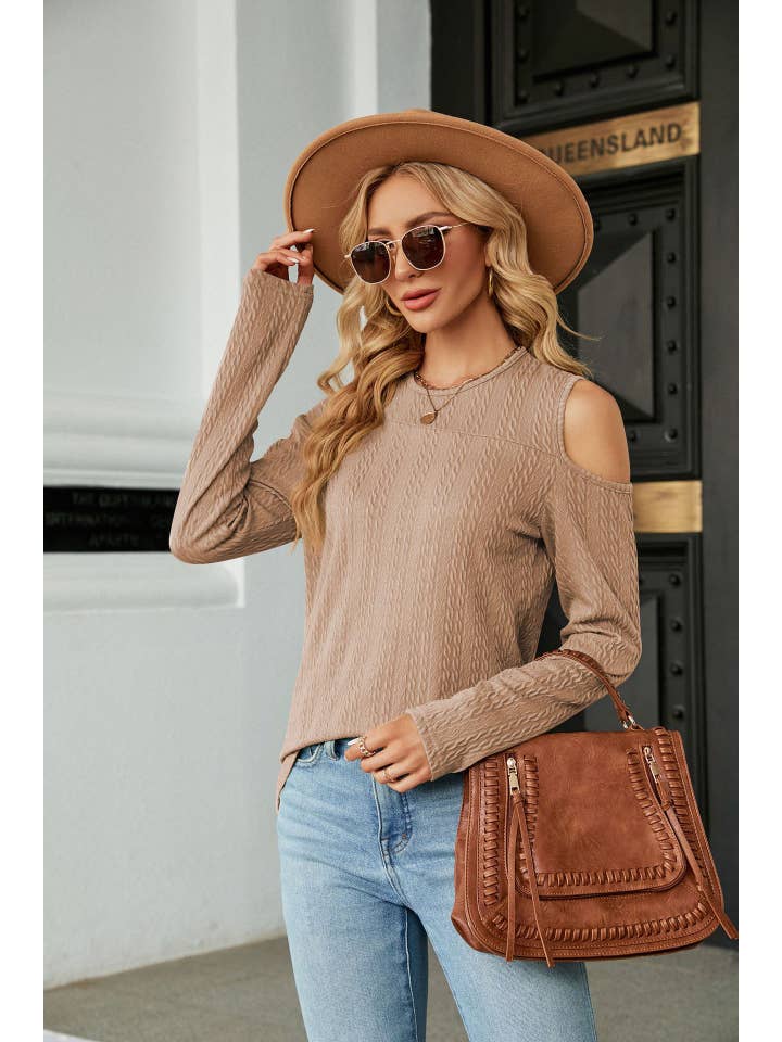 YNIQUE – wholesale Knit top – Women's – Women V-Neck Strapless Loose Long Sleeve T-Shirt8