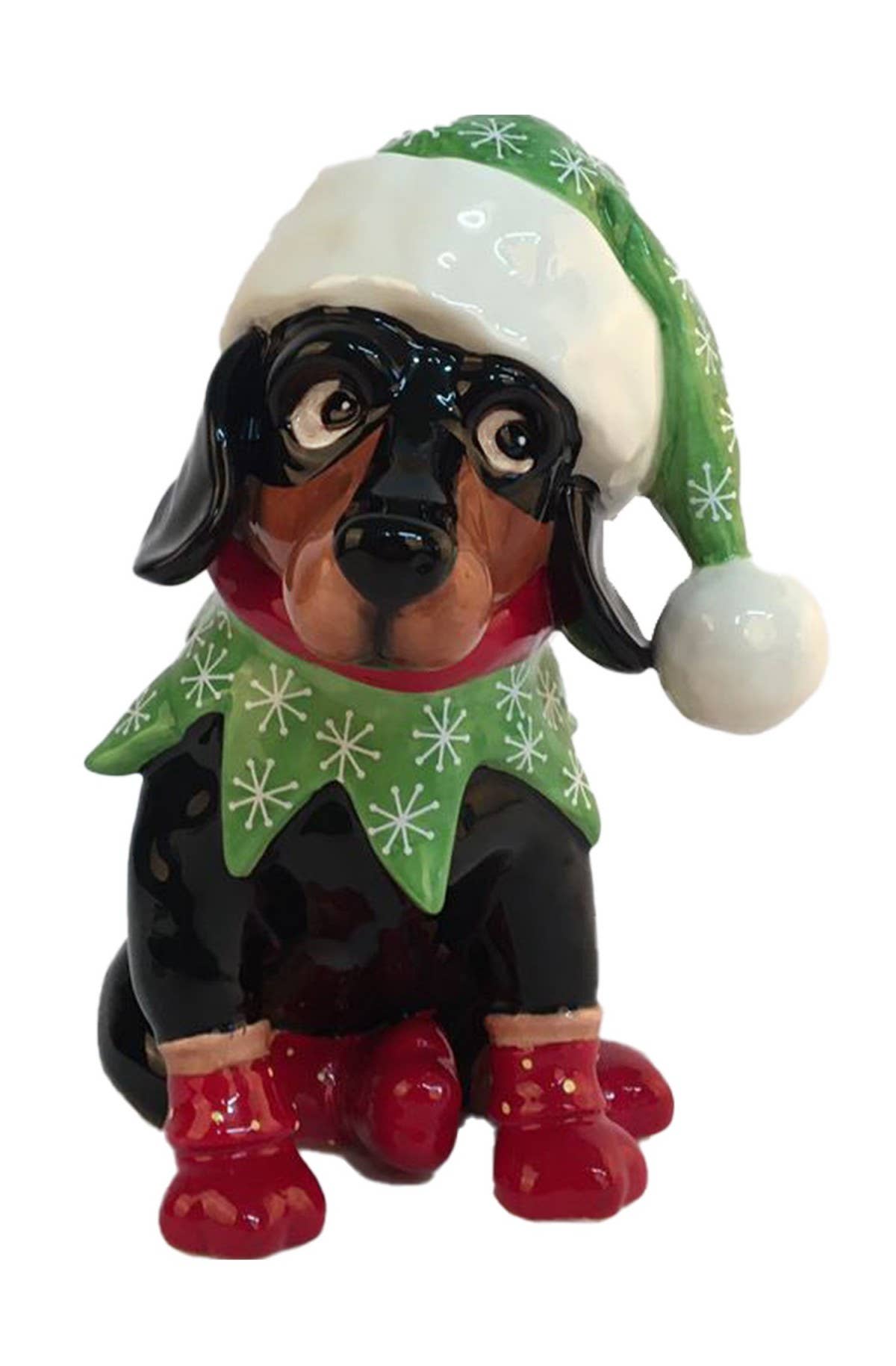 Blue Sky Clayworks - Wholesale Christmas Decoration - DACHSHUND CHRISTMAS FIGURINE