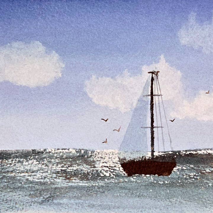 Sailboat Watercolor Art Print for wholesale by SanBCreative