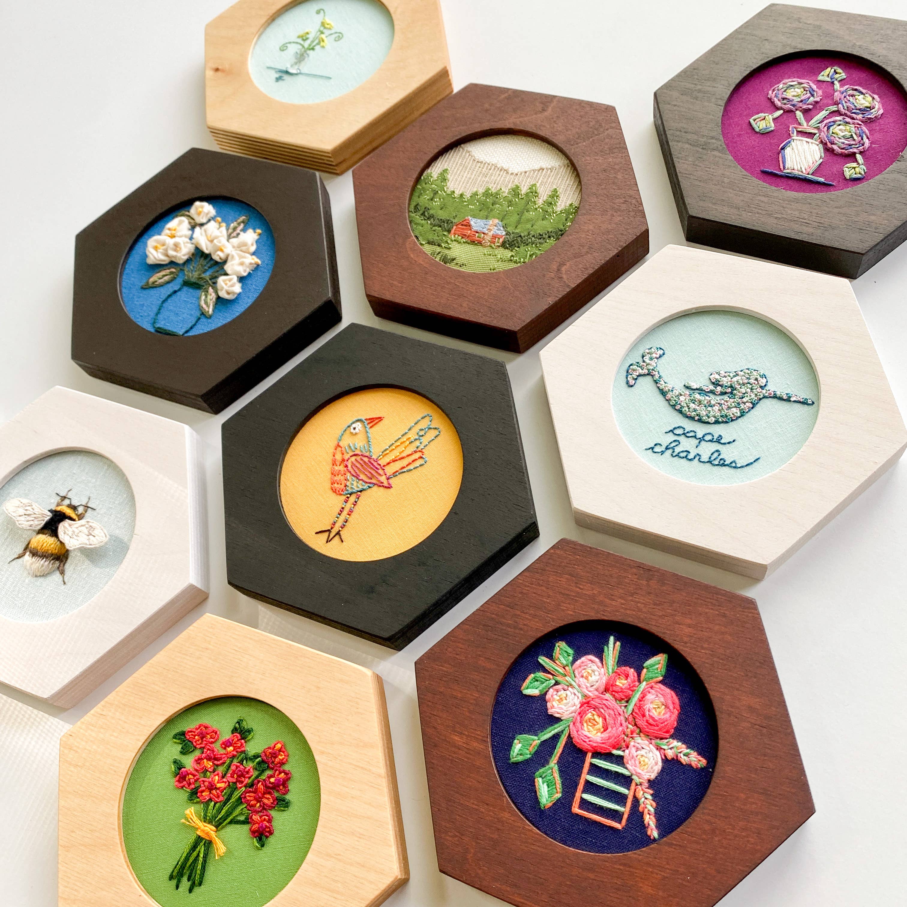 Modern Hoopla – Großhandel Kreuzstich-/Stickzubehör – HEXAGON Stickrahmen für 3" Rahmen2