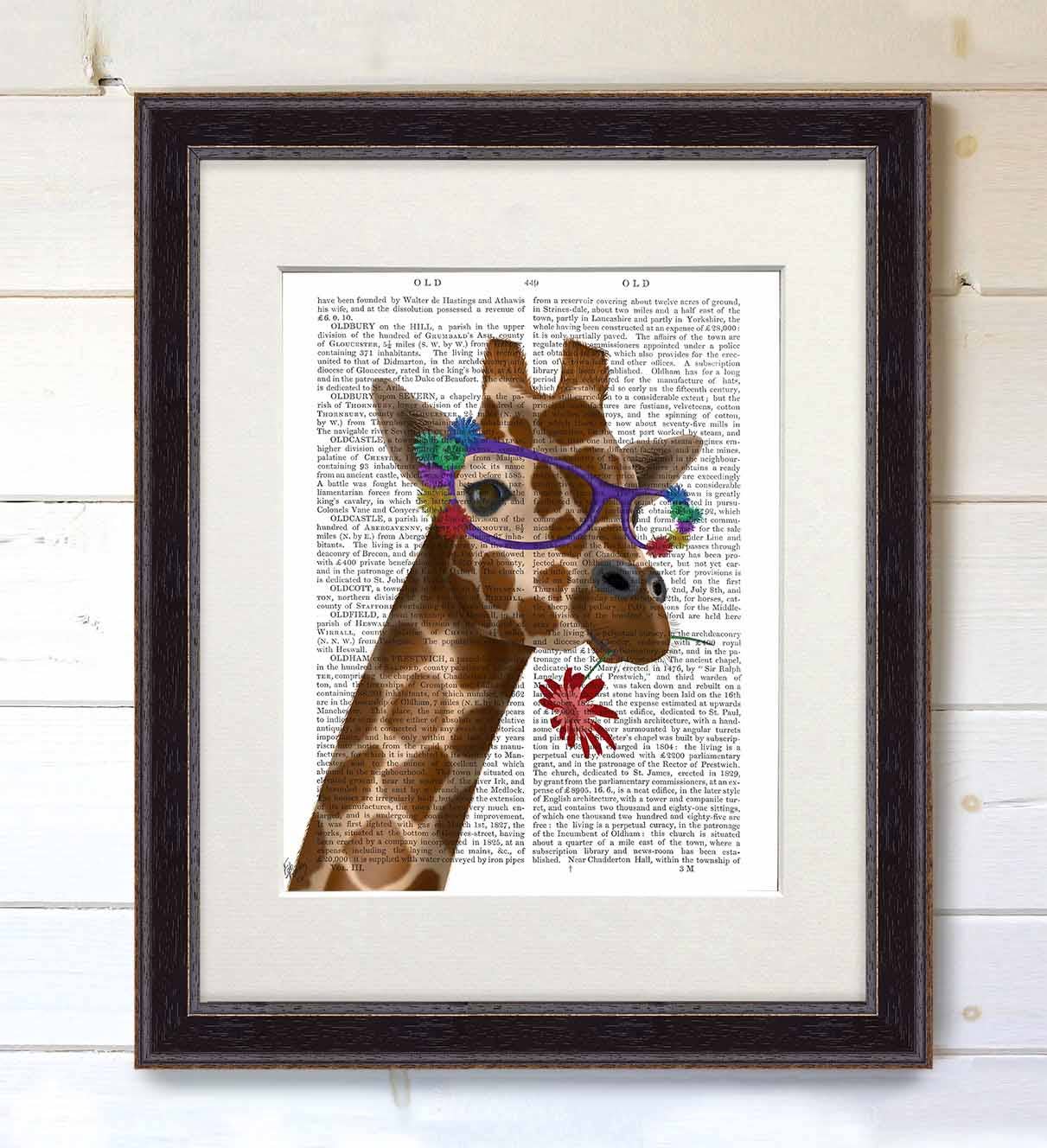 FabFunky Ltd - Wholesale Art Print - Giraffe and Flower Glasses 2, Book Print / Art Print4