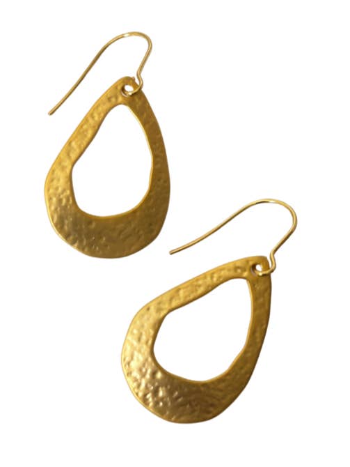 Enya GOLD geometric hammered hoop style earrings for wholesale by Amber Leaf Jewellery