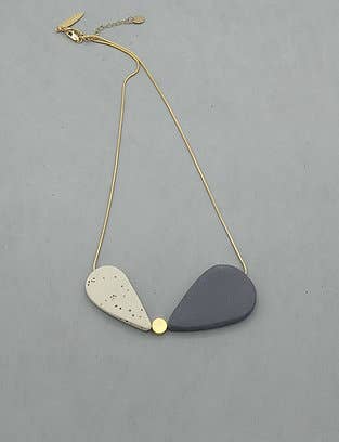 Cerámics & co - Wholesale Halskettinghanger - Ketting „Duo Gres”, Designer ketting, keramische ketting.2