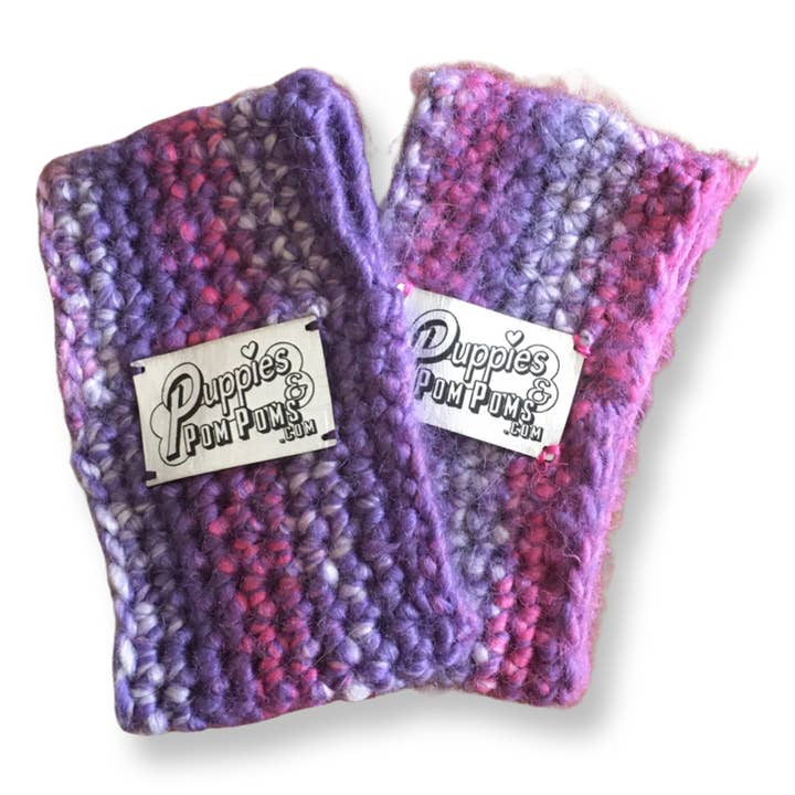 Ombré Purple & Pink Crochet Dog Snood / Buff for wholesale by Puppies & Pom Poms