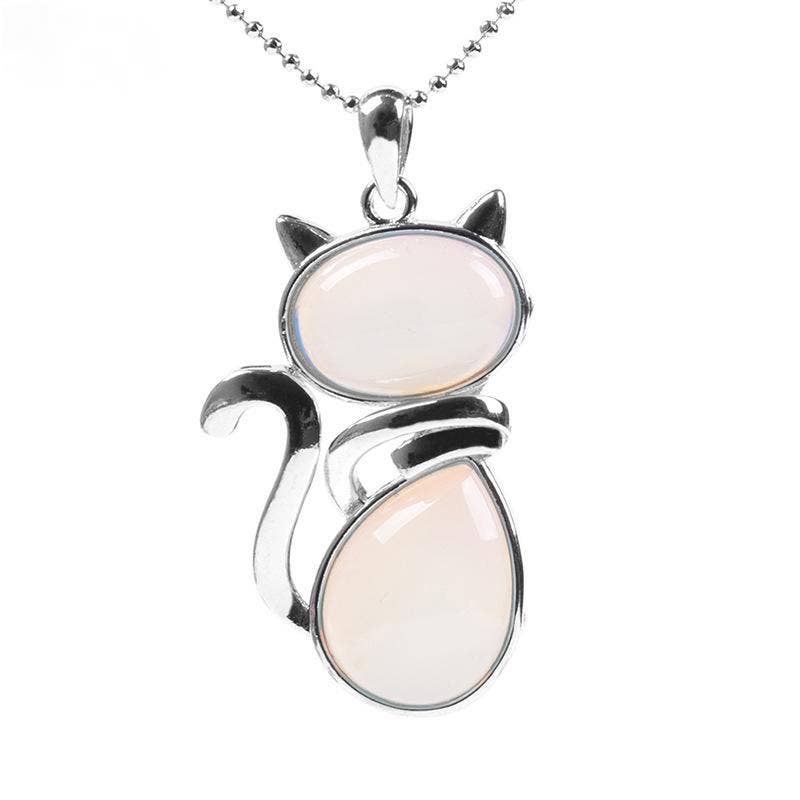 Mio Queena - Wholesale Pendant/Charm Necklace - Natural Stone Cat-shaped Pendant Necklace - CS1