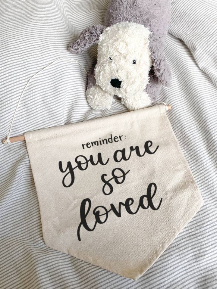 So Loved Canvas Banner for wholesale by Wilderness Grace