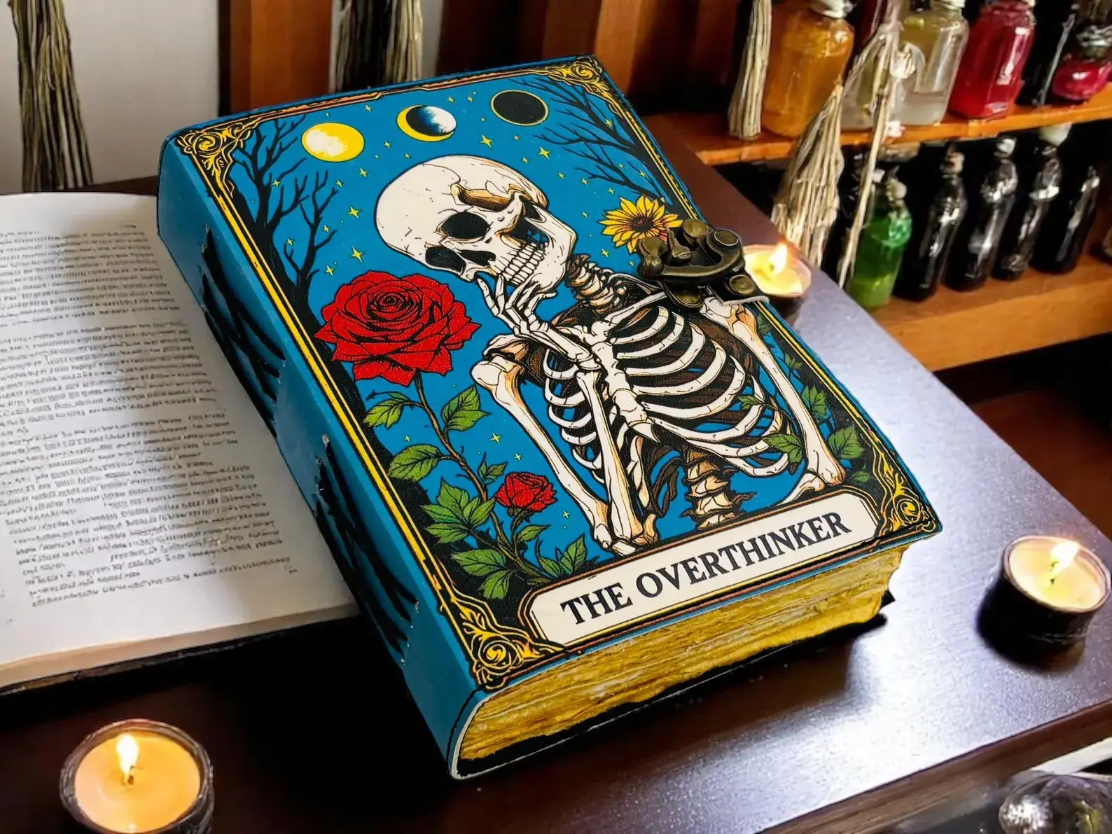 MNM HANDICRAFTS - Wholesale Journal/Diary - Overthinker Grimoire Leather Journal -Gothic Tarot Notebook 3