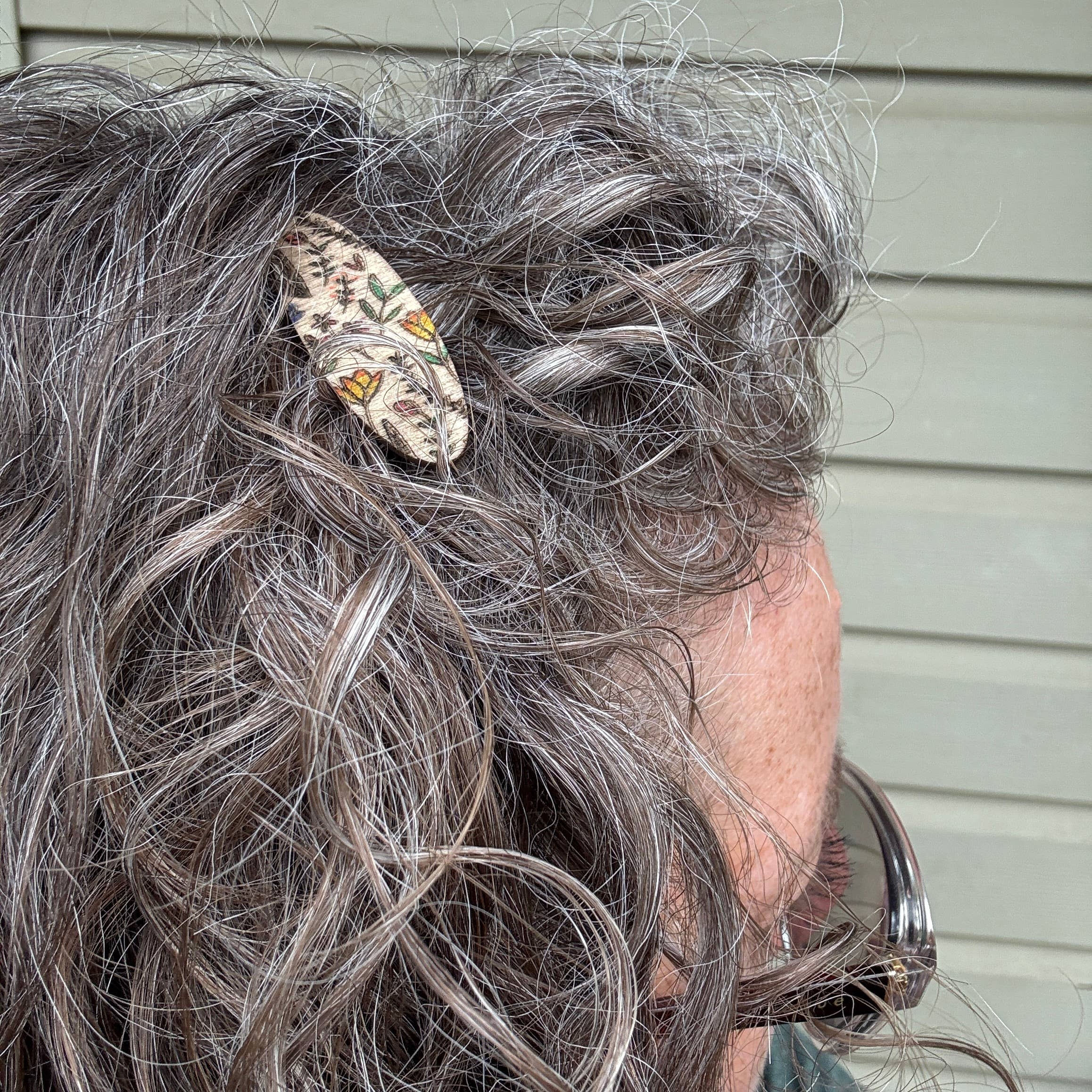 National Parks and Beyond - Wholesale Hair Clip - Women's - Flower Garden Wooden Alligator Hair Clips in 2-inch long6