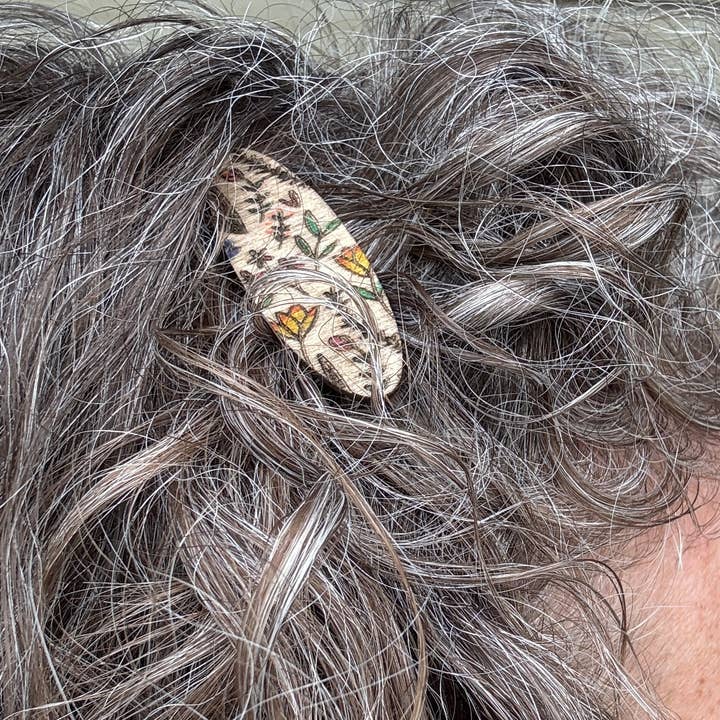 National Parks and Beyond - Wholesale Hair Clip - Women's - Flower Garden Wooden Alligator Hair Clips in 2-inch long6
