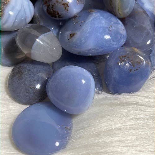 WHOLIFECO - Wholesale Spiritual Stone/Crystal - Blue Chalcedony tumble stones0