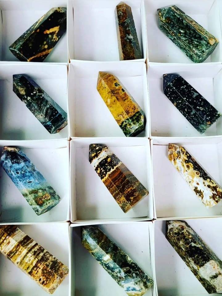 Ocean Jasper Mini Obelisk for wholesale by ZARDENIA